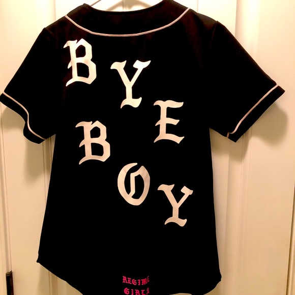 Civil Regime girls Bye Boy Logo Jersey Black Sz S - Picture 3 of 3